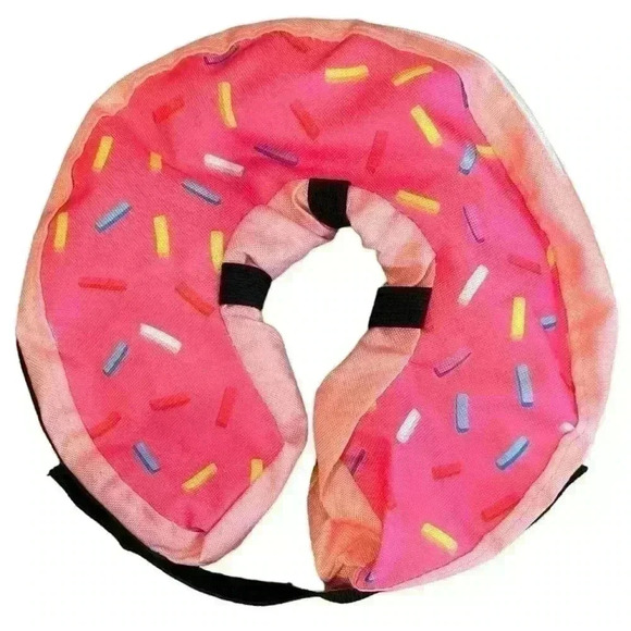 🌈 6/$60 Donut With Sprinkles Inflatable Dog Collar Cone Collar Alternative Pink - Picture 1 of 7